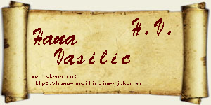 Hana Vasilić vizit kartica